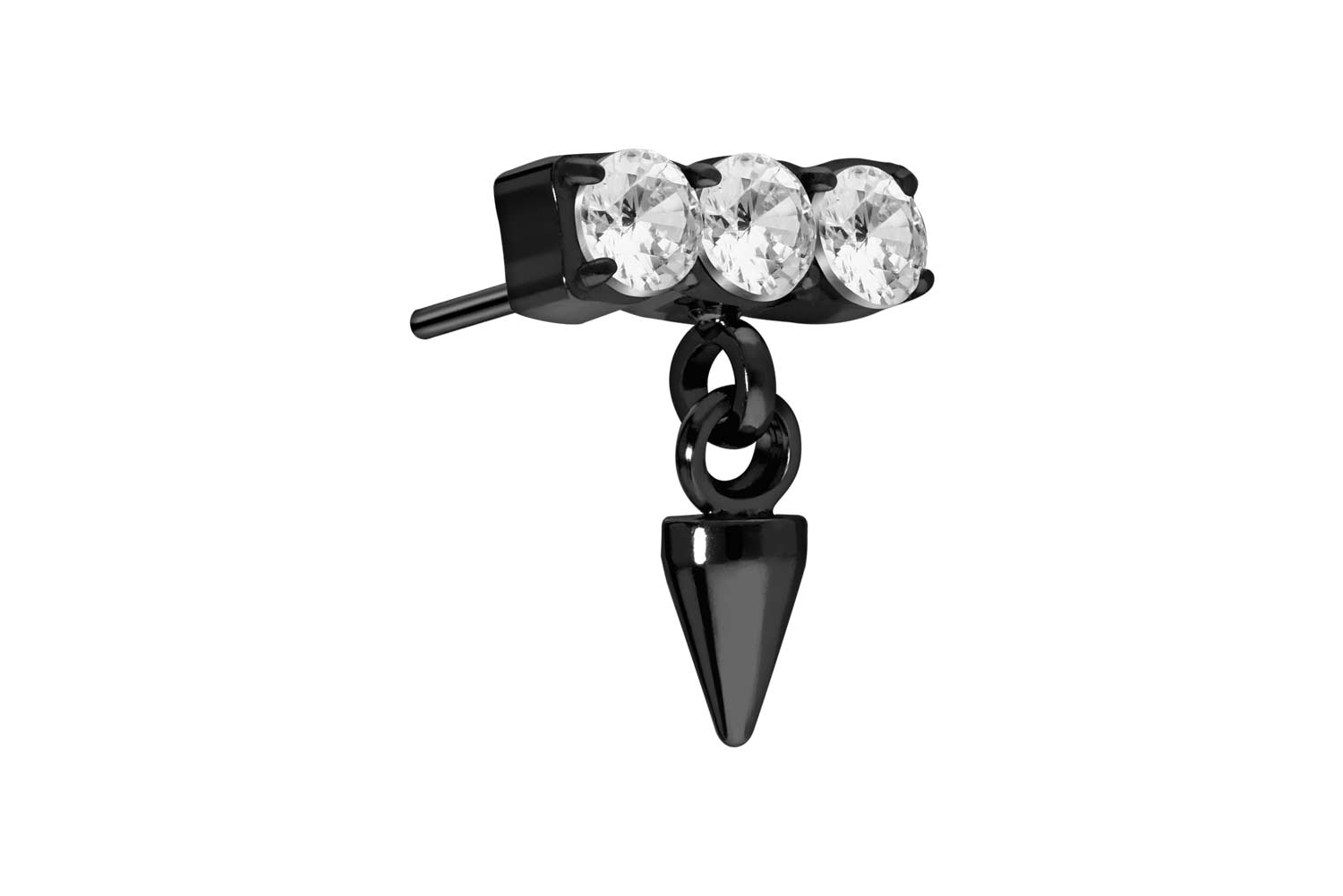 Titan Aufsatz mit Push Pin KRISTALLBALKEN + SPITZE ++SALE++ von Piercingline